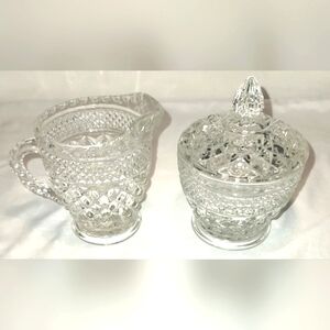 Vintage Wexford Anchor Hocking creamer and sugar with lid